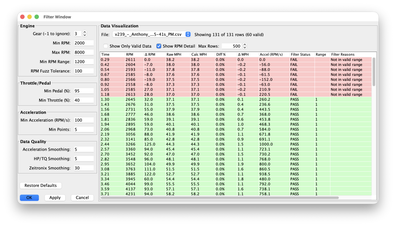 filter window